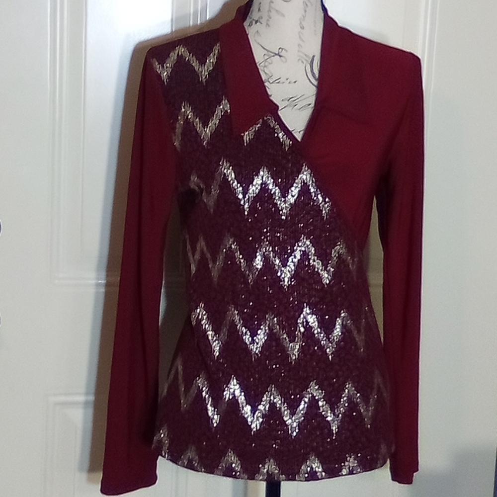 GiDani Top Junior Girls Fashion Size Large Color Vine Glitter Silver